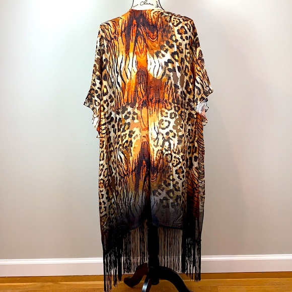 🔥Wild Thing Leopard Print Kimono Duster NWT - Picture 8 of 8